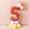 1 Set of 15pcs 32inch Donut Number Balloon Column Set,Children's Birthday Party Decorations