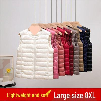 Женский пуховый жилет большого размера - Короткий стиль для женщин среднего и пожилого возраста