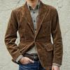 Men's Spring and Fall Single-breasted Corduroy Blazer Simple Suit Collar Casual Jacket