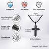 Stylish Stainless Steel Matte Cross Pendant Necklace With Zircon, Waterproof Christian Religious Faith Prayer Jewelry for Men