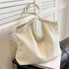 Fashion Women Canvas Shoulder Tote Bags Ladies Simple Shopping Bag Pure Color Fabric Big Capacity Shopper Totes Beach Bag