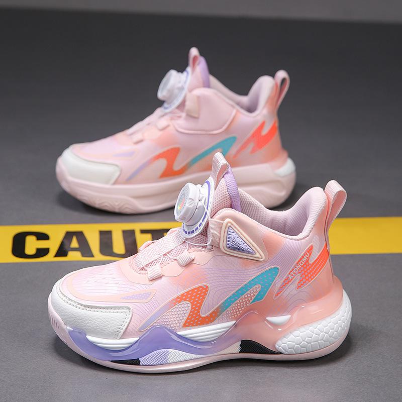 Кеды на пуговицах для мальчиков и девочек, детские баскетбольные кроссовки, осенние кожаные кроссовки, звук трения о корт, отскок