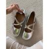 Flat Silver Small Leather Shoes Women's 2025 New Summer Season Japanese Round Head Versatile Lolita Mary Jane Single Shoes