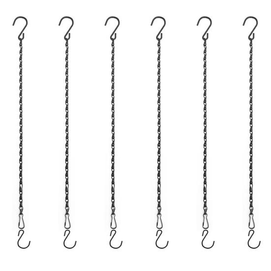 6/12 шт. Цепи для подвешивания растений Металлические цепи с крючками в форме S Регулируемая цепь для подвешивания кашпо Фонарь-кормушка для птиц
