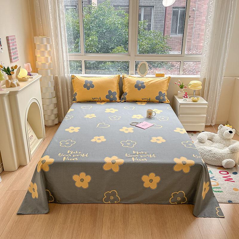 100% Хлопковые Простыни С Цветочным Принтом Плоская Простыня Покрывало Клетка Плед Домашний Текстиль Без Наволочки