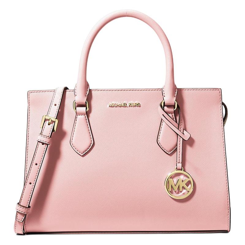 Michael Kors Шейла Сумка на плечо из канваса с покрытием и подвеской с логотипом-буквой Средняя Женская Розовая
