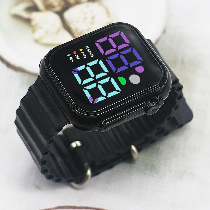 LED Electronic Watch Fashion Trend Couple Men and Women Button Luminous Electroplating Electronic Watch