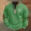 Men's St. Patrick's Day Vintage Casual Zip Sweatshirt Outdoor Casual Top