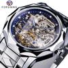 Forsining European Style Men's Fashion Casual Waterproof Hollow-out Automatic Mechanical Watch Wristwatch