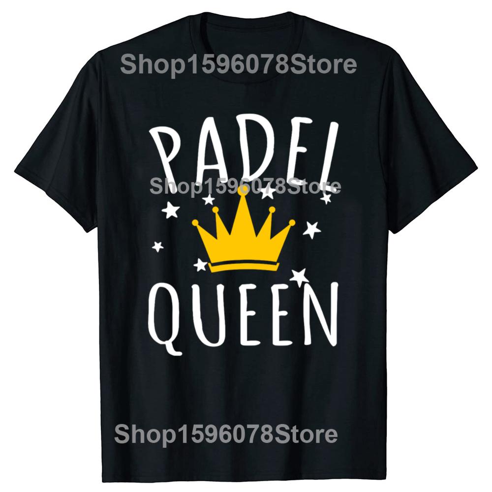 Funny Retro Padel Queen Practice Cotton Tops Fitness T-Shirt Oversized Unisex Tshirt Graphic Tees Men's Clothing Streetwear