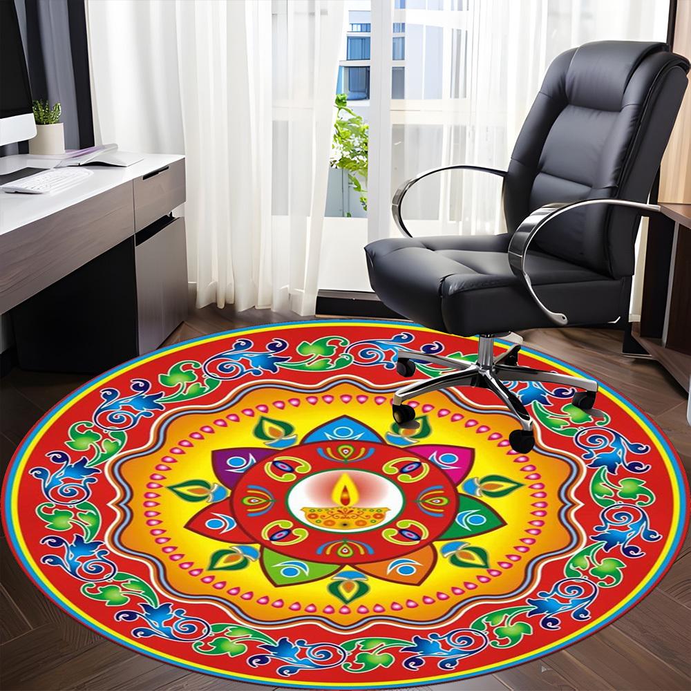 1pc Mandala Artwork Chair Carpet for Office, , Non-slip carpet, Very suitable for offices, farmhouses,Outdoor carpet yy251120003