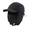 Connectyle Waterproof Winter Cap with Ear Cold Weather Hat with Face Work Fishing Black Men's Flaps, Cover, Cap, Cap,