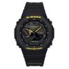 Восстановленные Casio G-Shock Caution Yellow Mobile Link Аналогово-цифровые Часы для мужчин Ремешок из смолы Черный циферблат Солнечные GA-B2100CY-1A 200M