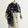 Fashion Print Tassels Shawl Imitation Cashmere Thickened Winter Warm Scarf Windproof Foulard Pashmina Hijabs for Women