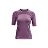 Однотонная тренировочная футболка с коротким рукавом, женские топы Polar-Star-Purple 1360850-501