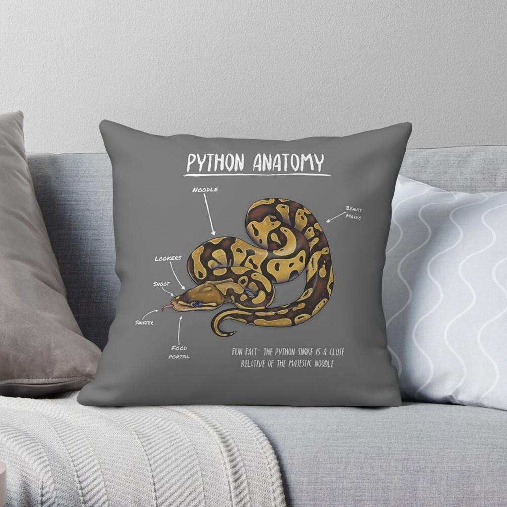 Python Анатомия Квадратная Наволочка Полиэстер Лен Бархат Креативная На молнии Декоративная Наволочка для Подушки Чехол для Подушки Домашний