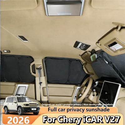 For Chery iCAR V27 2026 Car Sunshade Front Rear Side Window Thickened UV Protection Privacy Curtain Camping Auto Accessory