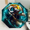 Автоматический зонт с принтом логотипа Jacksonville Jaguars, 8 спиц, железный каркас, пластиковая ручка, подходит для путешествий на открытом воздухе и на каждый день, идеальный подарок