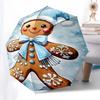 Gingerbread Man Themed Travel Umbrella-8 Ribs Automatic Opening and Closing, Portable Folding Design, Compact and Stylish Umbrella Suitable