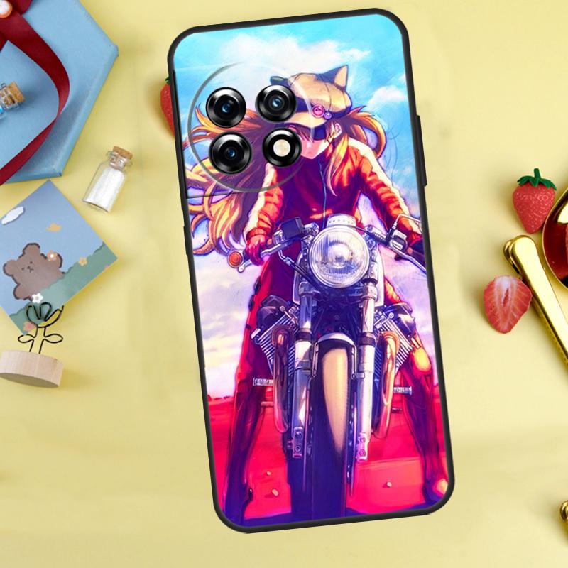 Чехол для телефона OnePlus с рисунком девушки-мотоциклистки из аниме 13R 12R 13T 15 13 12 11 10 9 10R 10T 8T Nord 5 CE 4 2 3 Lite N20 N30