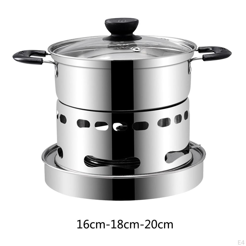 Pot Chafing Dish Fondue Set Melting Burner for Indoor Travel Picnic Banquets Catering