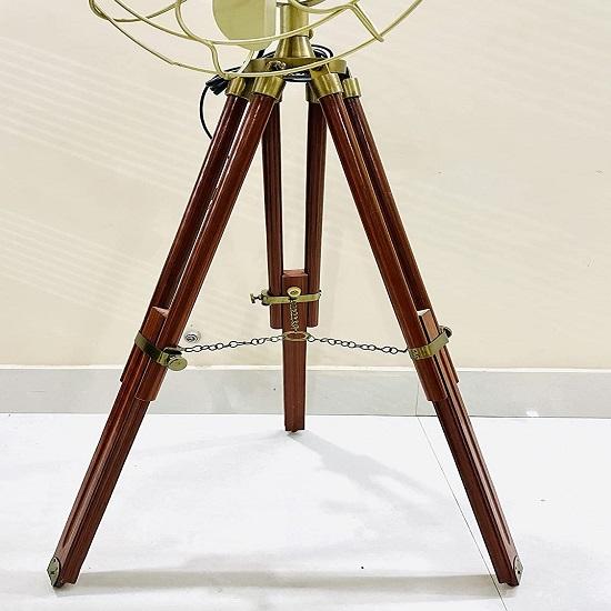 Floor Fan Vintage Royal Navy Double Fold Brown Wooden