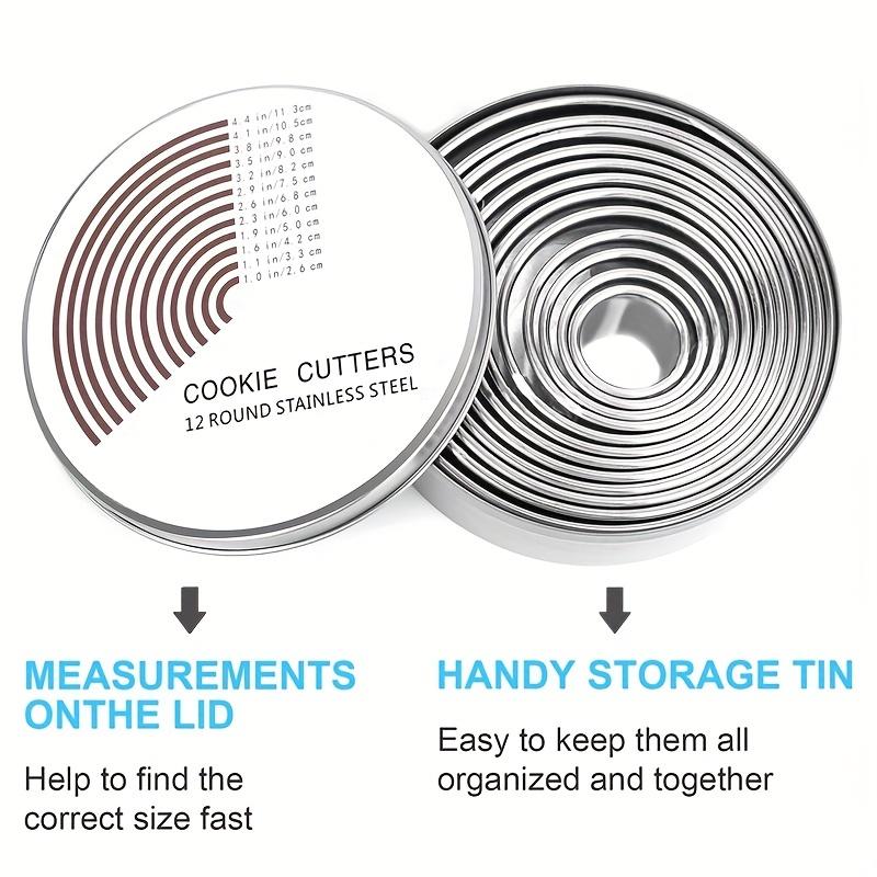 12 шт., Кольца для формочек для тортов, Кольцо для муссовых тортов из нержавеющей стали, Круглые формочки для печенья, Инструменты для выпечки, Кухонные гаджеты, Кухонные принадлежности, Товары для домашней кухни