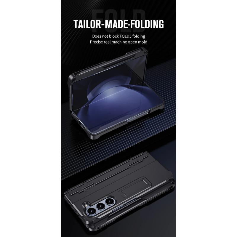 Невидимая подставка для Samsung Galaxy Z Fold 6 5 4 3, чехол, слот для ручки, стилус, стеклянная пленка, защитная крышка на петлях экрана, держатель-подставка