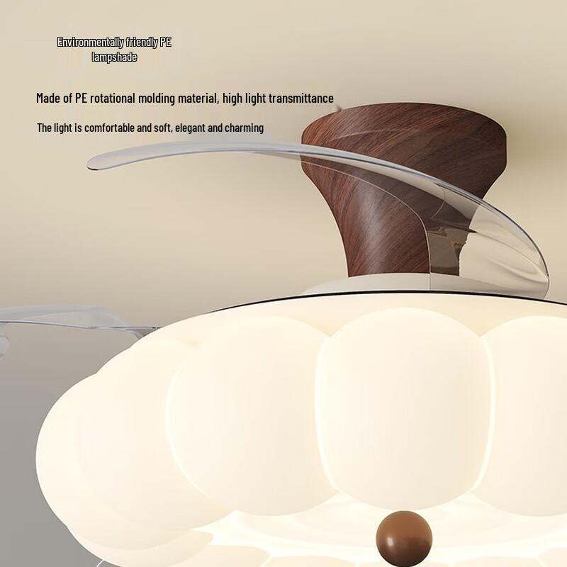 NuFeng Vintage Cream Style 42-inch Smart Invisible Ceiling Fan Lamp
