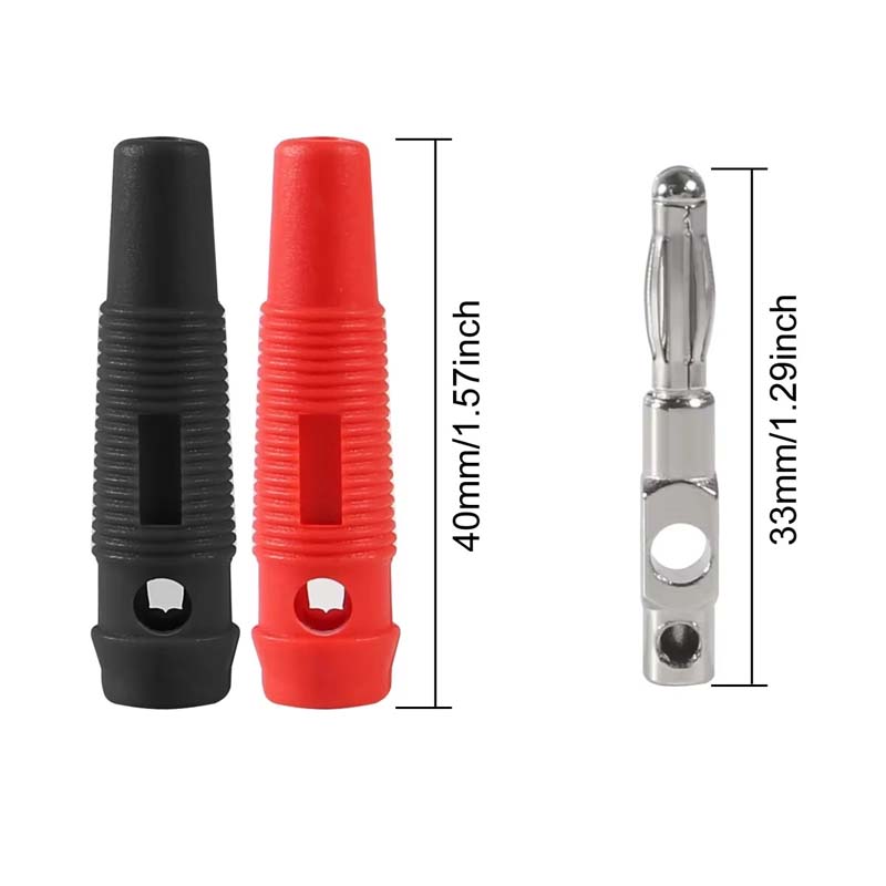 10Pcs High Current Screw Type 4mm Banana Plugs Male Stackable Connector Speaker Cable Adapter 4mm High Current Banana Plugs