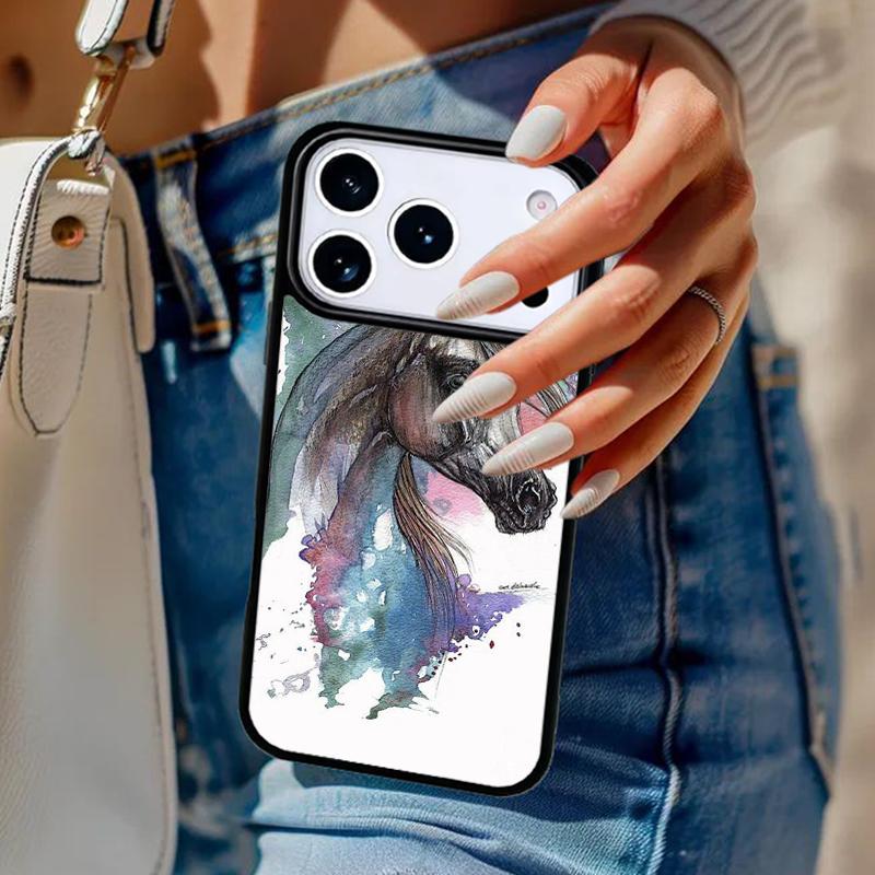 Чехол для телефона с абстрактной лошадью для iPhone 17 Air 14 15 13 12 Max Чехол для Apple 14 15 16 16e 11 Pro Max Plus Coque