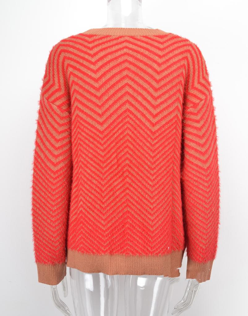 Свитер Трикотаж Осень Зима Круглый вырез Пуловер Длинный рукав Женский свитер Удобная женская одежда