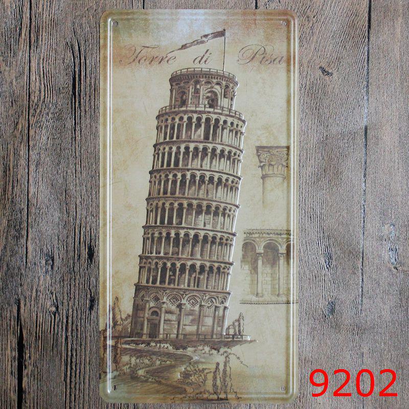 Европейская и американская тематика Жестяная табличка Номерной знак - Винтажный декор для ресторанов и кафе