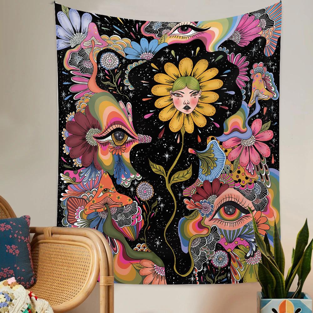 VIKAMA Bohemian Tapestry Wall Hanging Abstract Art Weave Decor Suitable for Bedrooms and Living Rooms Music Party Theme