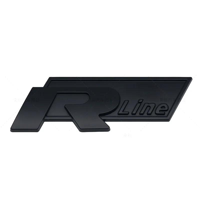 1Pc Metal Rline Emblem Car Front Grille Badge Rear Trunk Sticker for BORA CC GOLF JETTA MK4 PASSAT Polo SR32 Lavida