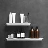 Wall Mount Bathroom Floating Shelf Punch Free Adhesive Heavy Duty Aluminum Alloy Multi-functional Storage Rack Holder Organizer Home Supplies