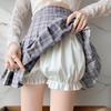 Women's Lolita Bloomers Ice Silk Ruffle Pumpkin Shorts Elastic Waist Security Short Pants Mini Boxers Safety Pants
