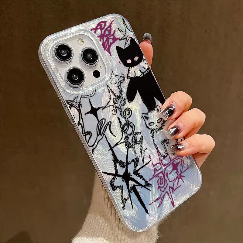 Крутой Кот Граффити Чехол для Телефона Для Samsung S25 S24 Ultra S23 Ultra S22 S21 S20 Plus Note 20 S24FE Силиконовый Модный Роскошный Чехол Y2K