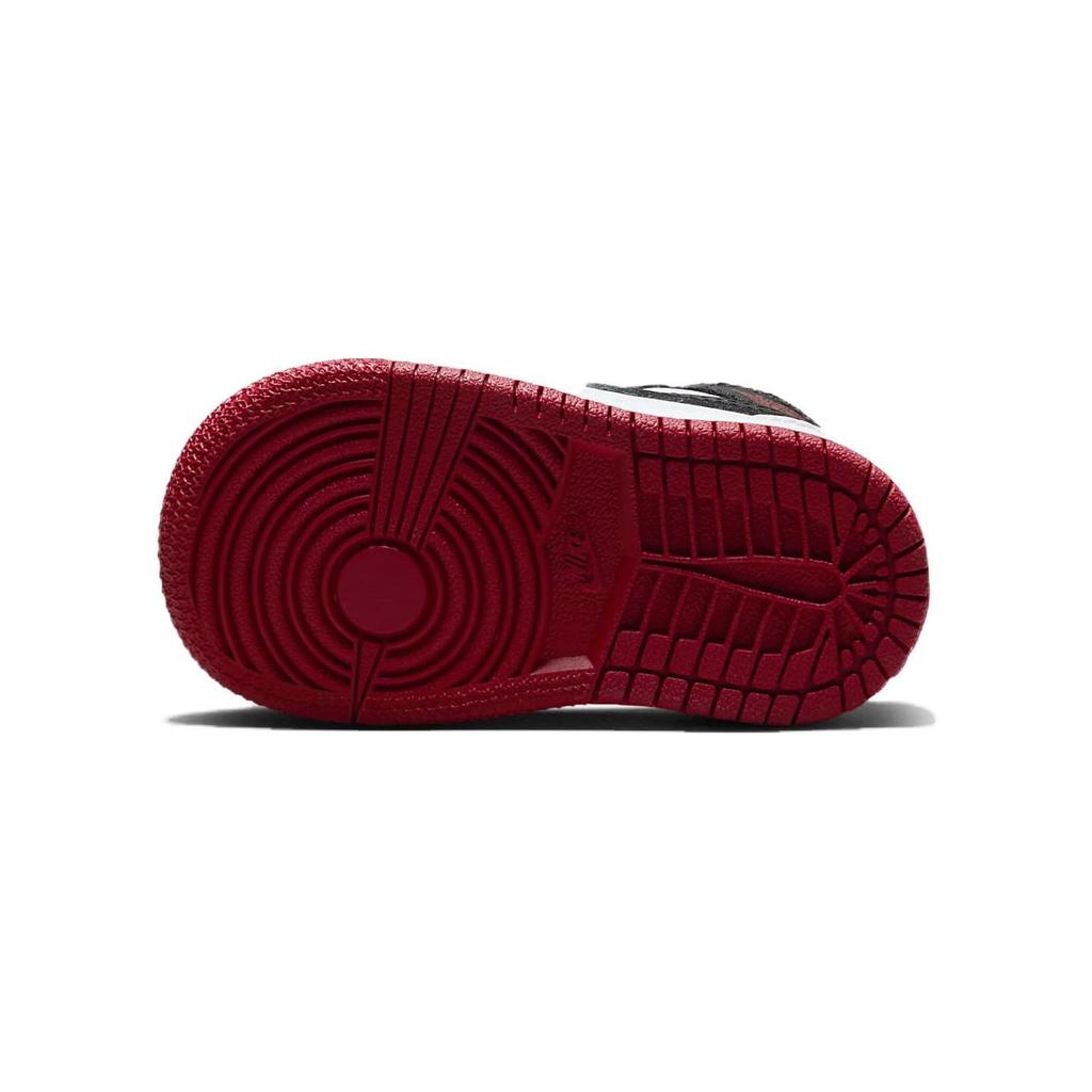 Детские кроссовки Air Jordan 1 Mid TD Gym Red Black Toe White DQ8425-106