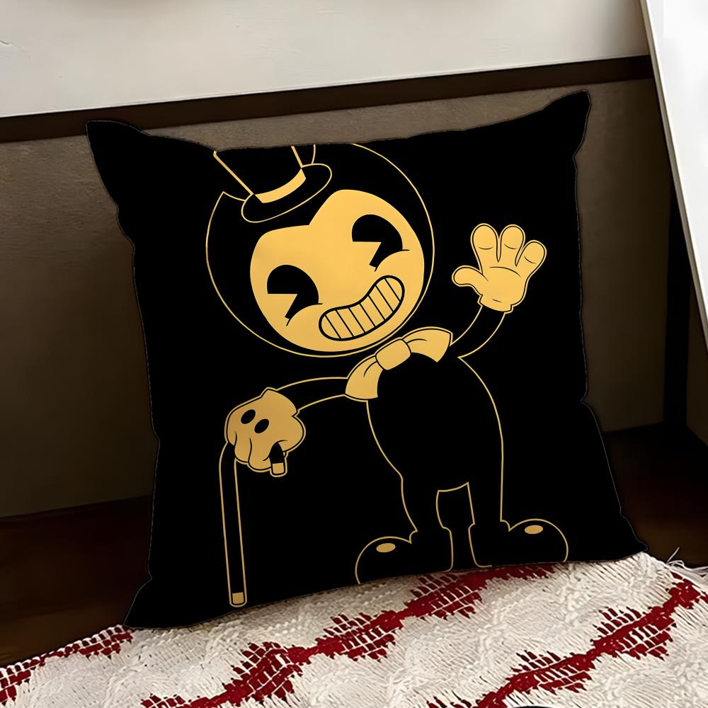 BBendy and Tthe Ink MMachine Cushion Cover Reversible Soft Durable Pillow Cover Home Car MultiScene Use for Daily Comfort