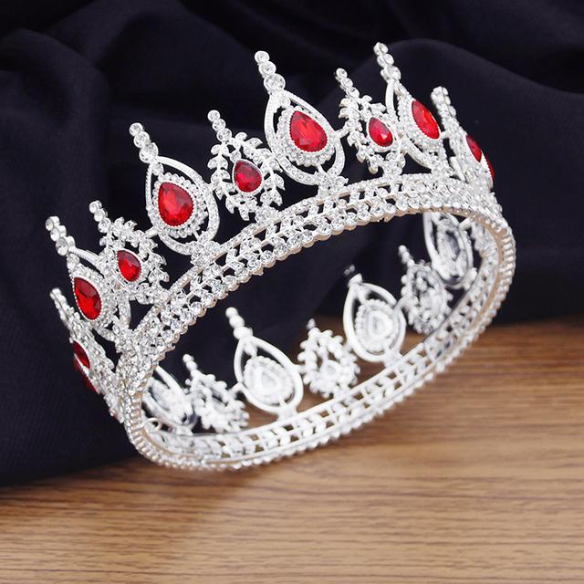 Royal Queen King Round Diadem Gorgeous Crystal Bridal Tiaras And Crowns Wedding Hair Jewelry Bride Head Ornaments Party Prom