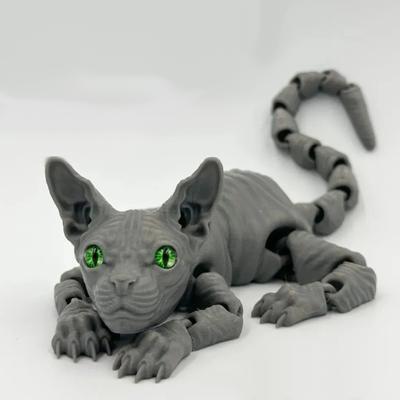 3D-печатная шарнирная игрушка-сенсорный сфинкс, 3D-печатный сфинкс, египетская кошка, лысая кошка