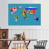 Образовательный настенный декор, Карта мира без рамы, Сделана из флагов стран, Декоративная карта для украшения стен, Товары для путешествий/Обучение