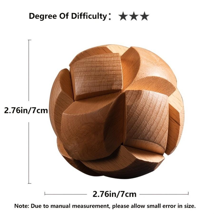 3D Деревянный замок Kongming Puzzle - Мяч-головоломка для отдыха, настольная интеллектуальная игра, (Футбольный дизайн), Офис Сброс Давления, Головоломка