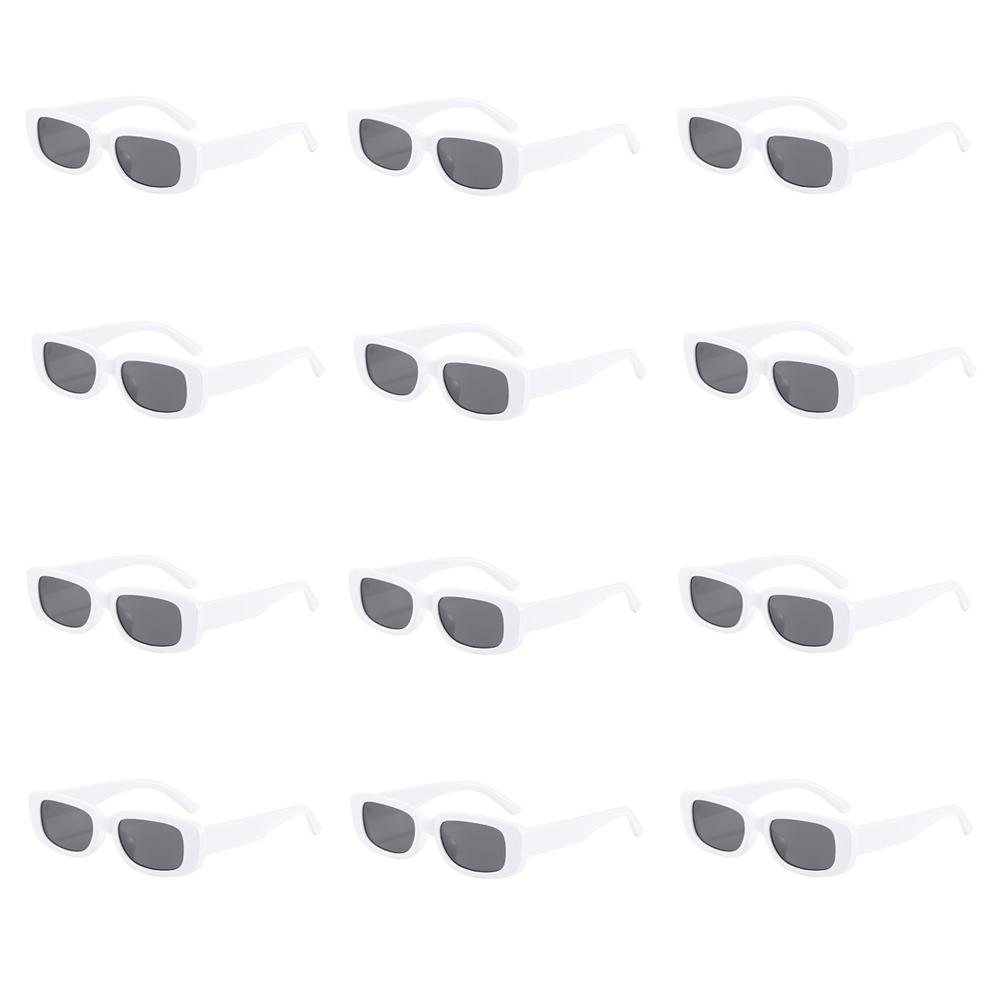 Lovatfirs 12 Pack Square Sunglasses For Party Trip Women Men Different 12 Color UV Protection 7