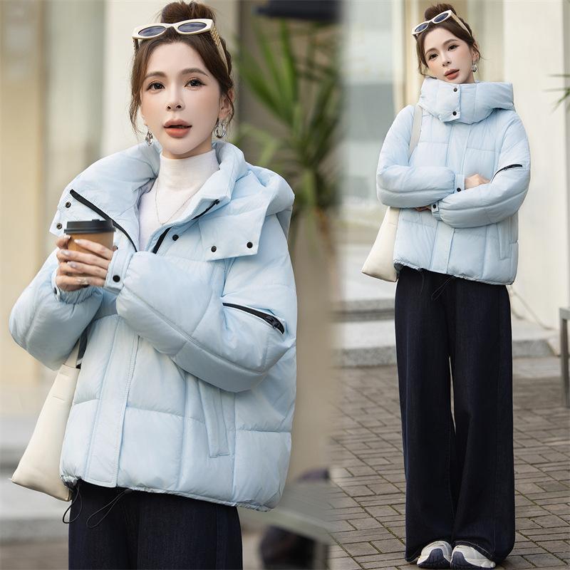 Winter new women's foreign style loose and thin cotton-padded clothes fashionable hooded thickened down cotton-padded clothes