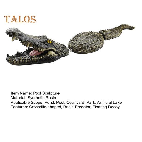 Floating Crocodile Decoy Eco-friendly Pond Floating Fake Crocodile Decoy Realistic Crocodile Pool Statue Non-toxic Decorative Crocodile Sculpture for