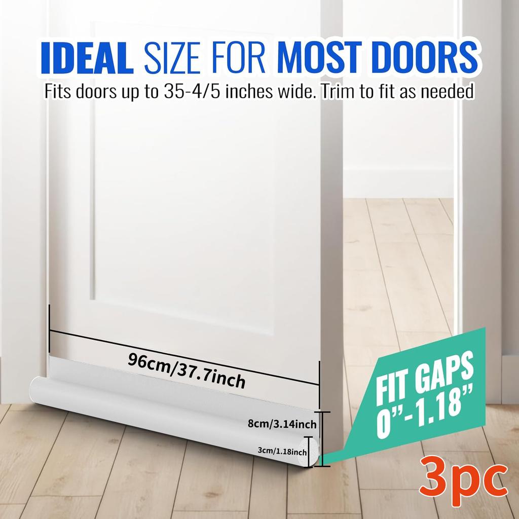 Door Draft Stoppers For Bottom Of Door Adjustable Self-Adhesive Sound-Proof Door Bottom Seal Strip Gap Blocker Foam Weather