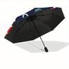 1pc Christmas Cookies Automatic Open/Close Umbrella with One-Touch Button, Compact Folding Canopy, Sturdy 8-Rib Windproof Design -112