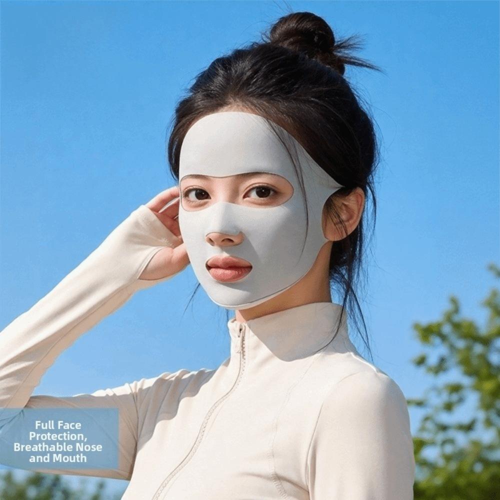 Full Face Sunscreen Face Mask Running & Cycling Facekini Reusable UV Protection Face Cover Women